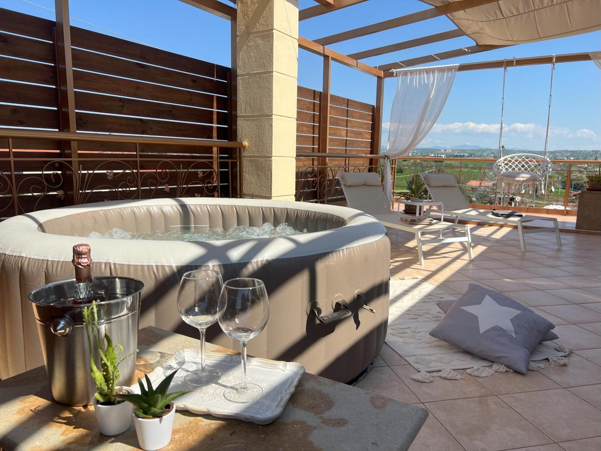 Doormat# Wait 'N Sea, Jacuzzi, Luxury Stone House Apartment Epanomi Bagian luar foto